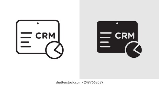 CRM-Symbol Schwarze Linie Kunst Vektor Logo Set