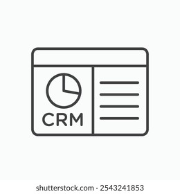 CRM icon in black outlined and solid.