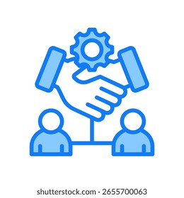 Crm-Symbol, blaue Vektorgrafik