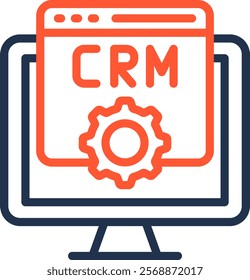 Crm Icon Color Line Vector Illustration