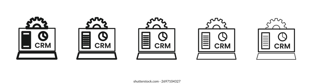 CRM-Symboldesign, Logo, App, Benutzeroberfläche. Vektorgrafik, EPS