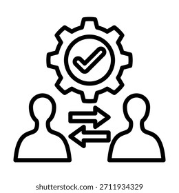 Crm Icon Line Design Vector Illustration