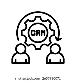 Crm Icon Line Vector Illustration