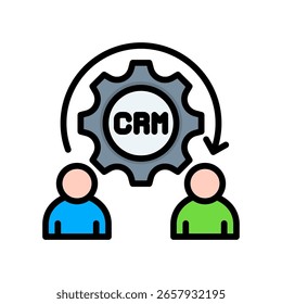 Ilustração Do Vetor De Cores Lineares Do Ícone Do Crm