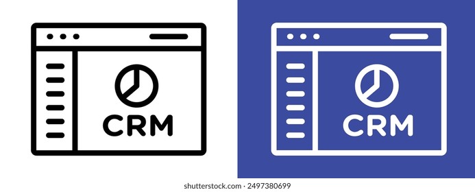 crm-Symbol Logo-Zeichensatz, Vektorkontur