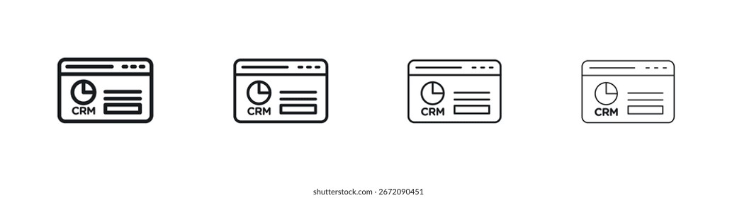 CRM icon. minimal strokes lines for web designs