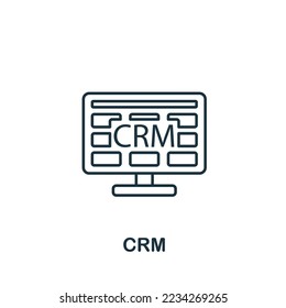 Crm icon. Monochrome simple Business Intelligence icon for templates, web design and infographics