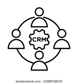crm icon Outline vector symbol sign