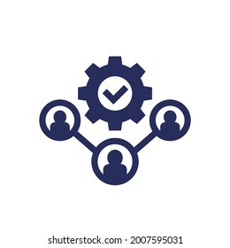 CRM-Symbol mit Menschen, Vektorgrafik