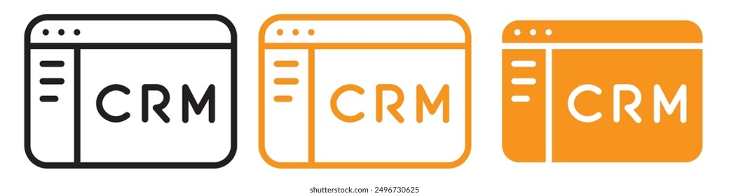 CRM Icon Set Customer Relationship Management Illustrations for Business Solutions