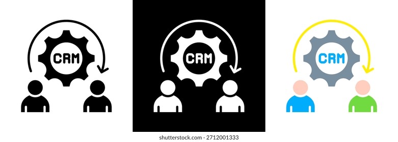 Ilustração Do Vetor De Glifos Do Conjunto De Ícones Do Crm