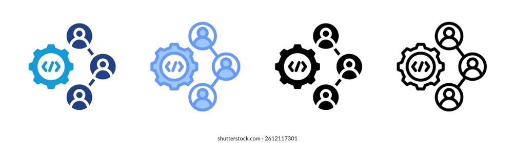 Crm icon set multiple style collection