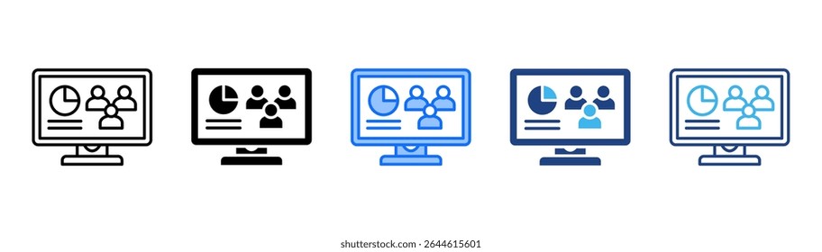 Crm icon set multiple style collection