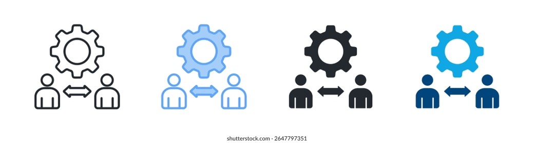 Crm Icon Set Multiple Style. Designed In Outline, Blue, Glyph, Dual Tone
