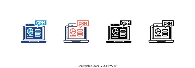 Crm icon set multiple style collection