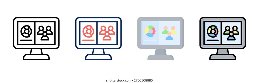 Crm icon set multiple style collection