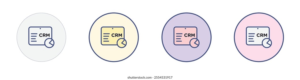 CRM icon Thin line flat illustration