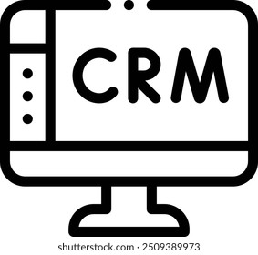 CRM icon. Thin Linear Style Design Isolated On White Background