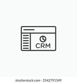 CRM-Symbol in dünner Umrissform.