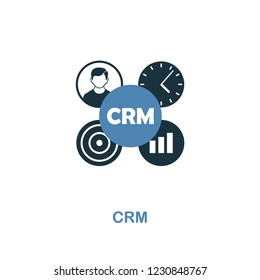 CRM icon. Two colors premium design from management icons collection. Pixel perfect simple pictogram crm icon. UX and UI usage.