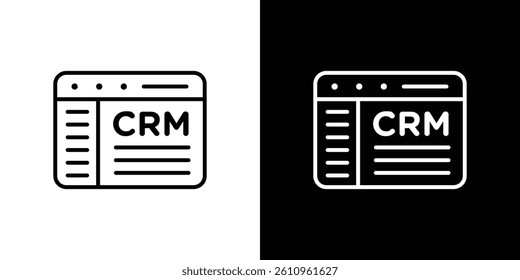 CRM icon Vector isolated outline drawing.