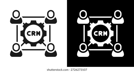CRM-Integrationssymbol im gemischten Schwarz-Weiß-Stil