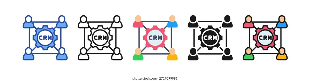 CRM-Integrationssymbol mehrfarbige Illustration
