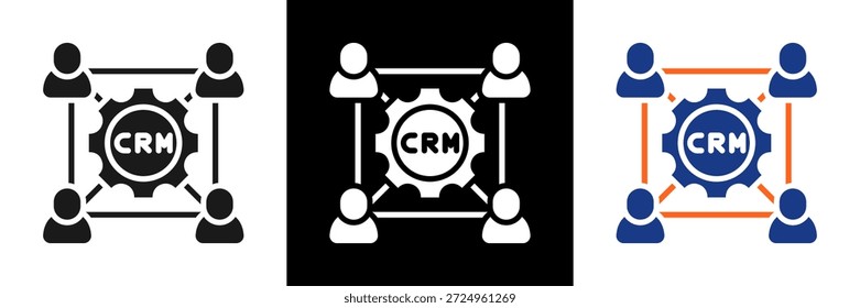 Vektorgrafik des Symbolsatzes für die CRM-Integration