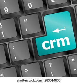 crm keyboard keys (button) on computer pc, vector