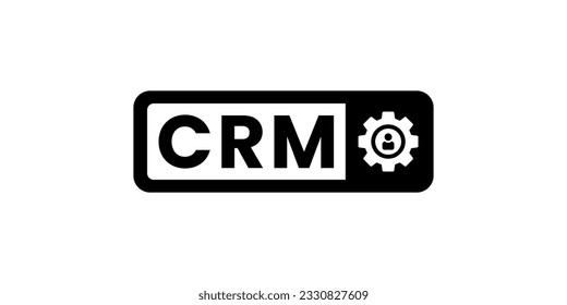 CRM label vector or CRM symbol vector isolated in flat style. Best CRM label for business design element. Best CRM symbol vector for mobile apps or websites design element.