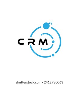 CRM letter technology logo design on white background. CRM creative initials letter IT logo concept. CRM letter design.