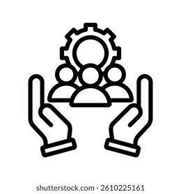Crm Line Vector Illustration On White Background.