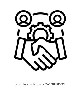 Crm Line Vector Illustration On White Background.