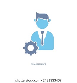crm manager concept line icon. Simple element illustration. crm manager concept outline symbol design.