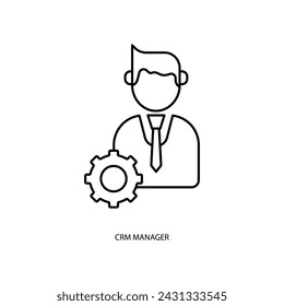 crm manager concept line icon. Simple element illustration. crm manager concept outline symbol design.