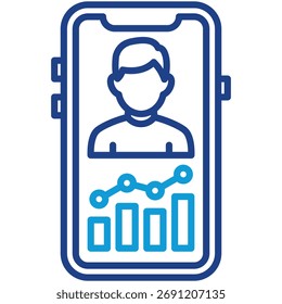 CRM Mobile App Simple and clear vector icon illustrating an essential idea or function