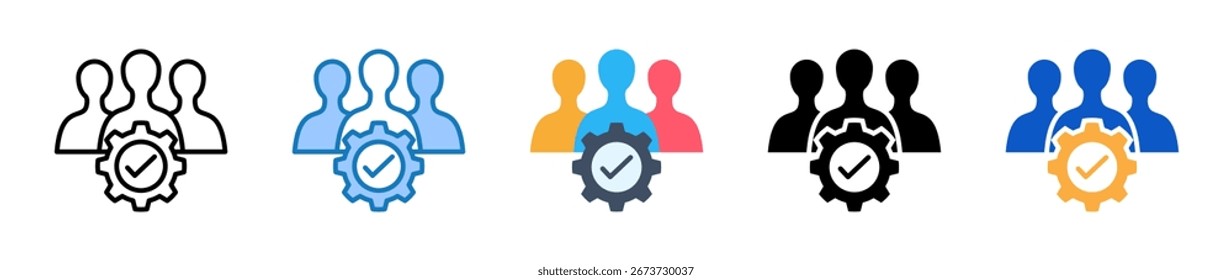 Os ícones de vários estilos do Crm definem a ilustração do vetor de design.