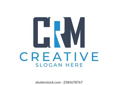 CRM name initials monogram logo design vector sublimation