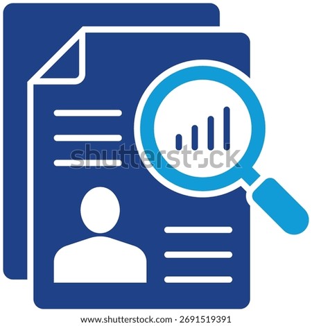 CRM Report Simple and clear vector icon illustrating an essential idea or function