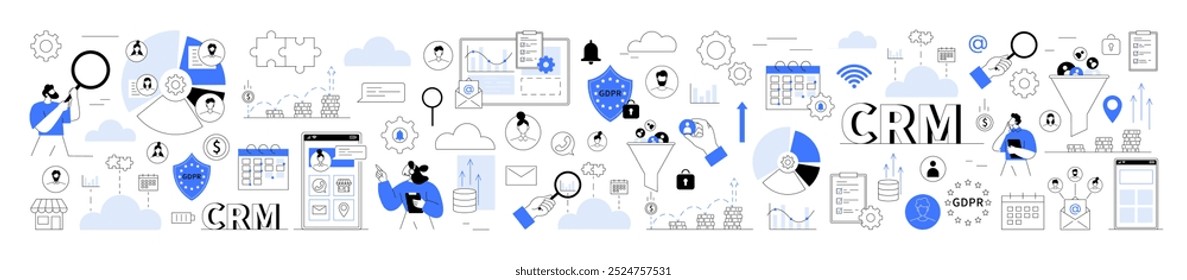 CRM-Software, Kundendatenmanagement, Verkaufsautomatisierung. Marketing, Unternehmenslösungen, Datenmanagement. Ideal für Business Management, Kundenservice, Analyse, digitales Marketing, Cloud Computing