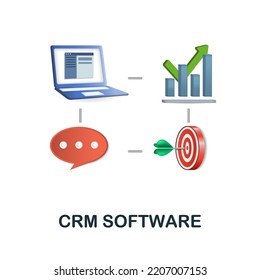 Crm Software icon. 3d illustration from customer relationship collection. Creative Crm Software 3d icon for web design, templates, infographics and more