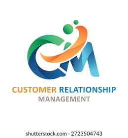 Logotipo de software de CRM, ícono abstracto centrado en el Cliente, estilo corporativo limpio, identidad de software de negocios escalable