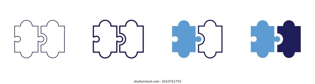 Ícone da solução do CRM em 4 estilos diferentes. Linha Fina, Linha, Linha Negrito, Duotônico. Estilo duotônico. Traçado editável.