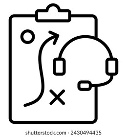 CRM-Strategie-Symbol-Linien-Vektor-Illustration