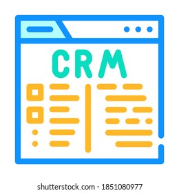 crm system color icon vector. crm system sign. isolated symbol illustration