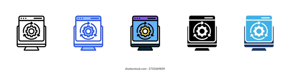 Coleção De Ícones Do Sistema Crm Com Vários Estilos