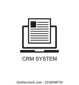 icono del sistema crm, icono de tecnología