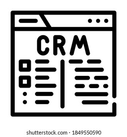 vector de icono de línea del sistema crm. señal del sistema crm. símbolo de contorno aislado ilustración negra