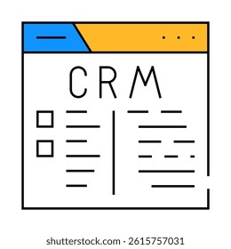 crm system line icon vector. crm system sign. isolated symbol illustration