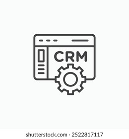 CRM thin liner icon isolated